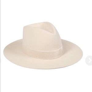 Lack Of Color Wide Brim Fedora Hat in Cream